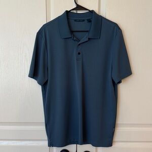 Perry Ellis Deep Blue Ribbed Polo Shirt